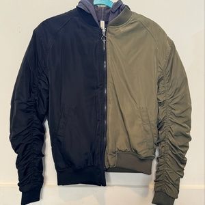 ZARA MAN - ASYMMETRIC HOODED BOMBER JACKET SIZE - SIZE SMALL - NEVER WORN